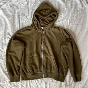 Olive green zip up hoodie sweatshirt by H&M